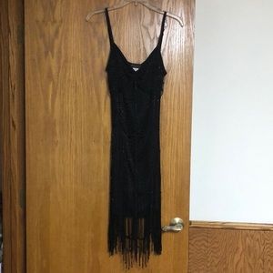 Crochet beaded cocktail dress. Black. Size M. But wears like a size 2.